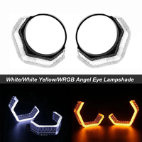 HUO 2pcs Angel Eyes Rectangular Halo Rings Crystal Lamp Mask Tuning For Car Headlight Led Lenses 3 inch Universal Auto Headlight