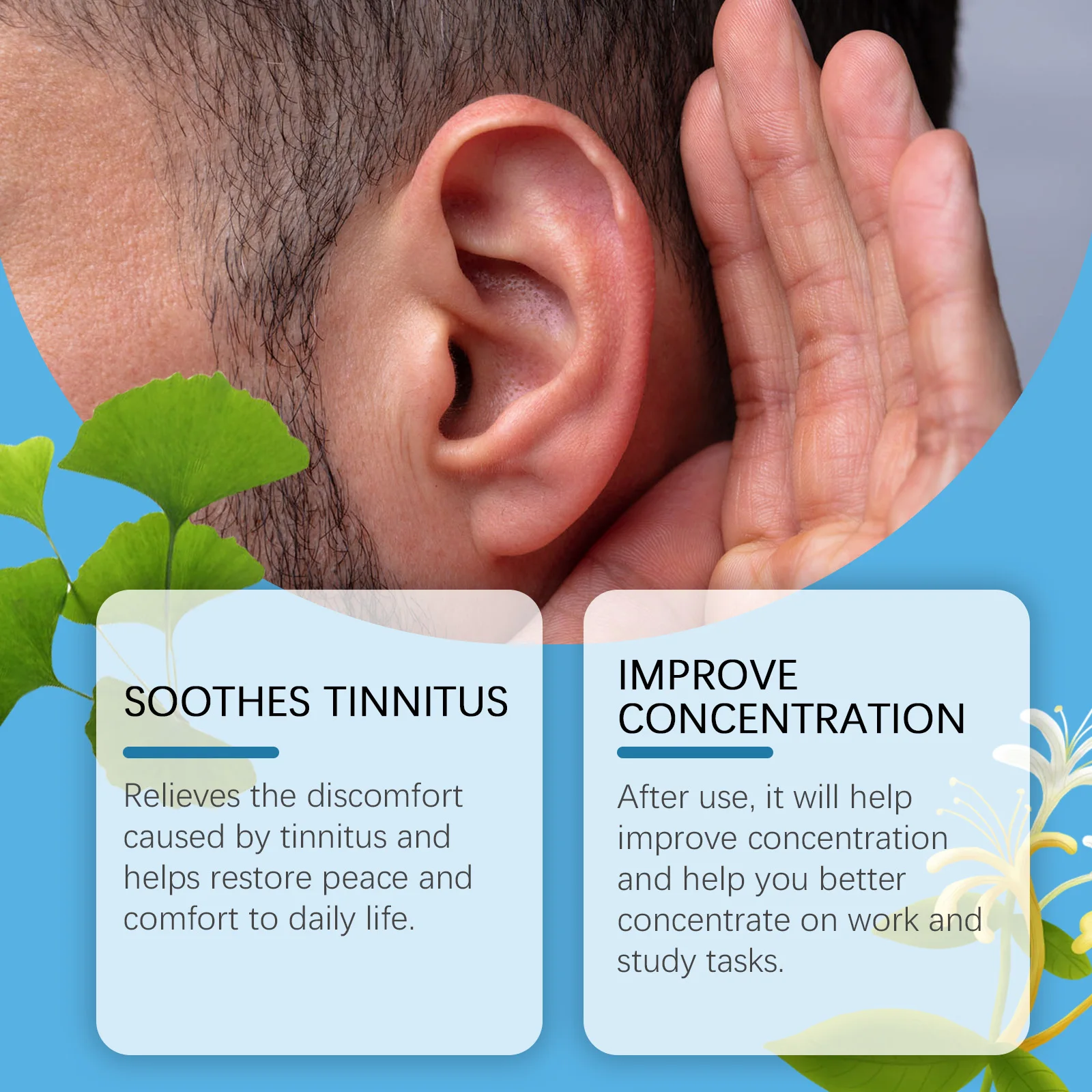 Tinnitus Relief Roller Ear Ringing Soothing Relieve Earache Discomfort Protect Listening Treat Headache Ear Relax Essential Oil
