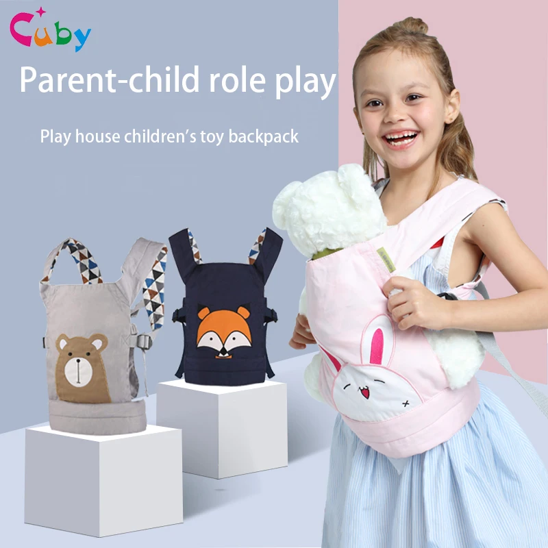 Cuby Dolls Carrier Front and Back Soft Cotton for Baby Girls Over 18 Months Rabbit Pattern baby toy doll carrier backpack gift