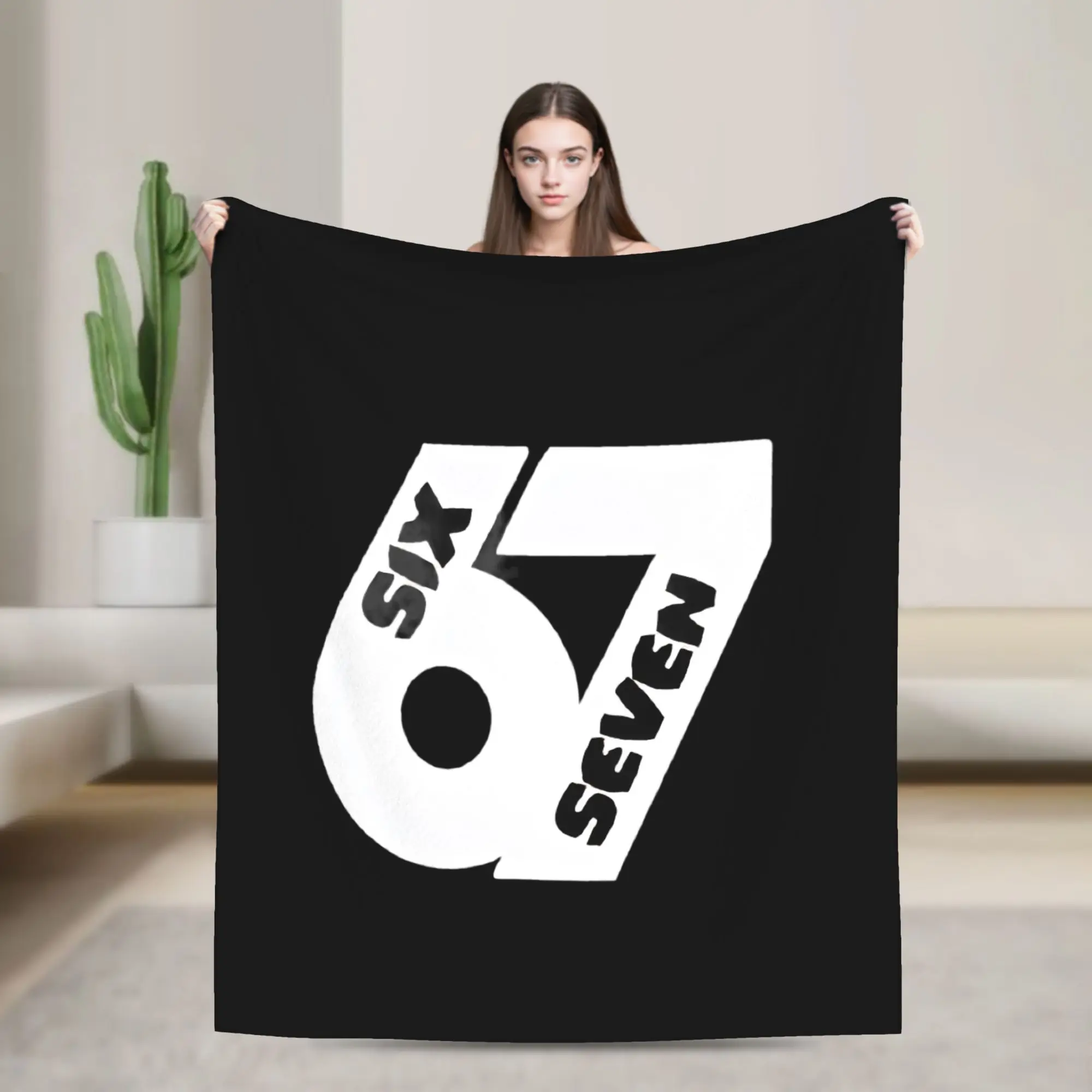 

67 Meme Funny Six Seven Blankets Soft Fluffy Plush Throw Blanket For Students Couch Chair Flannel Bedspread Bed Cover