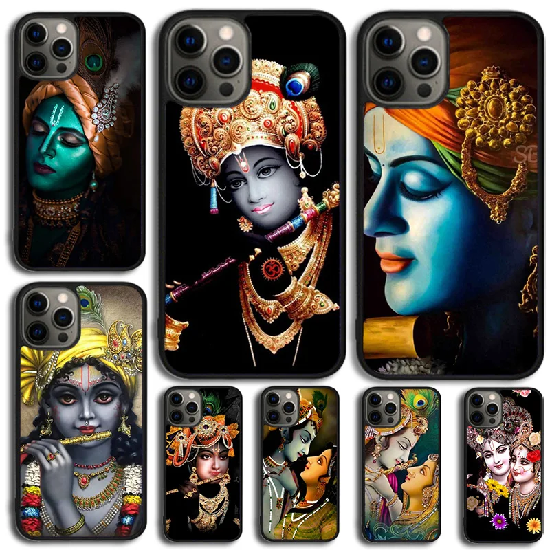 Colorful Lord Krishna Phone Case Cover For iPhone 15 16 14 XR XS 11 12 13 Mini Pro MAX Plus