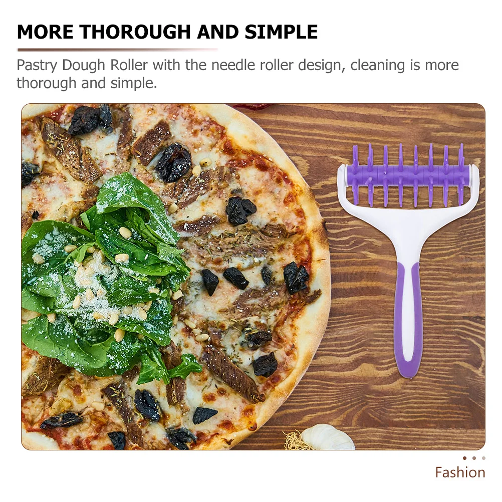 

2Pcs Pastry Dough Roller Pizza Hole Puncher Needle Design Prevents Foaming Suitable Pizzeria Bakery Sandwich Shop