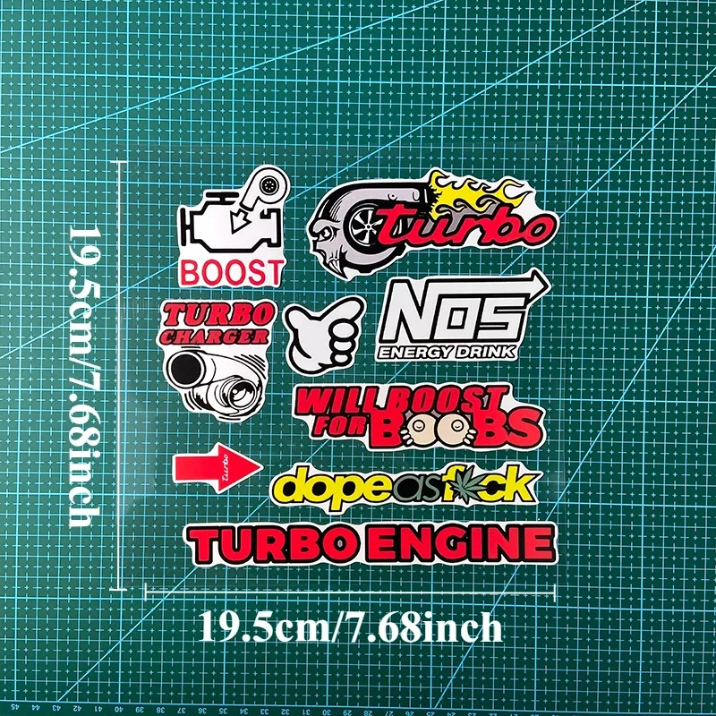 مجموعة واحدة من ملصقات الرنانة العصرية، ملصق تلقائي بطابع توربو، ملصق رائع للتخصيص، عنصر نمط السيارة المميز" #3