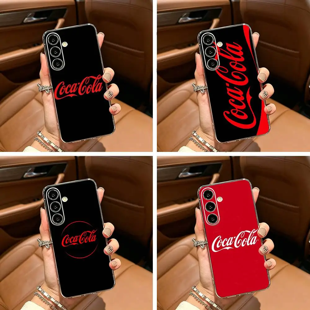 

Hot C-Coca Drinks C-Cola Phone Case For Samsung Galaxy A71,A70,A52,A51,A40,A30 Transparent Cover