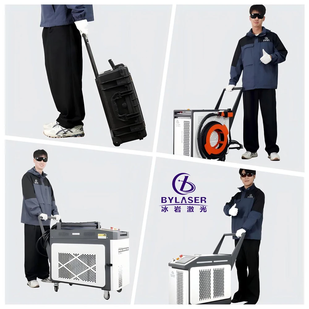 BingYan Portable Fiber Laser Cleaning Machine Pulse 200w 300w 500w 1000w 1500w 2000w 3000w Jpt Max Laser Cleaner rust Removal