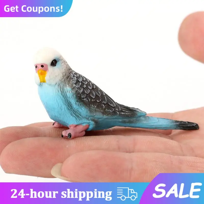 Creative Simulation Parrot Parakeet Miniature Landscape Ornament Animal Model Lawn Figurine Artificial Bird Photography Props