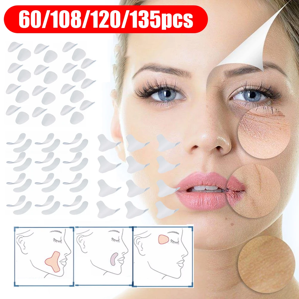 135-12pcs Thin Face Stickers EVA Anti-Wrinkle Anti-aging Patches Forehead Lift Tapes Beauty Skin Lift Up Unisex Skin Care Tool