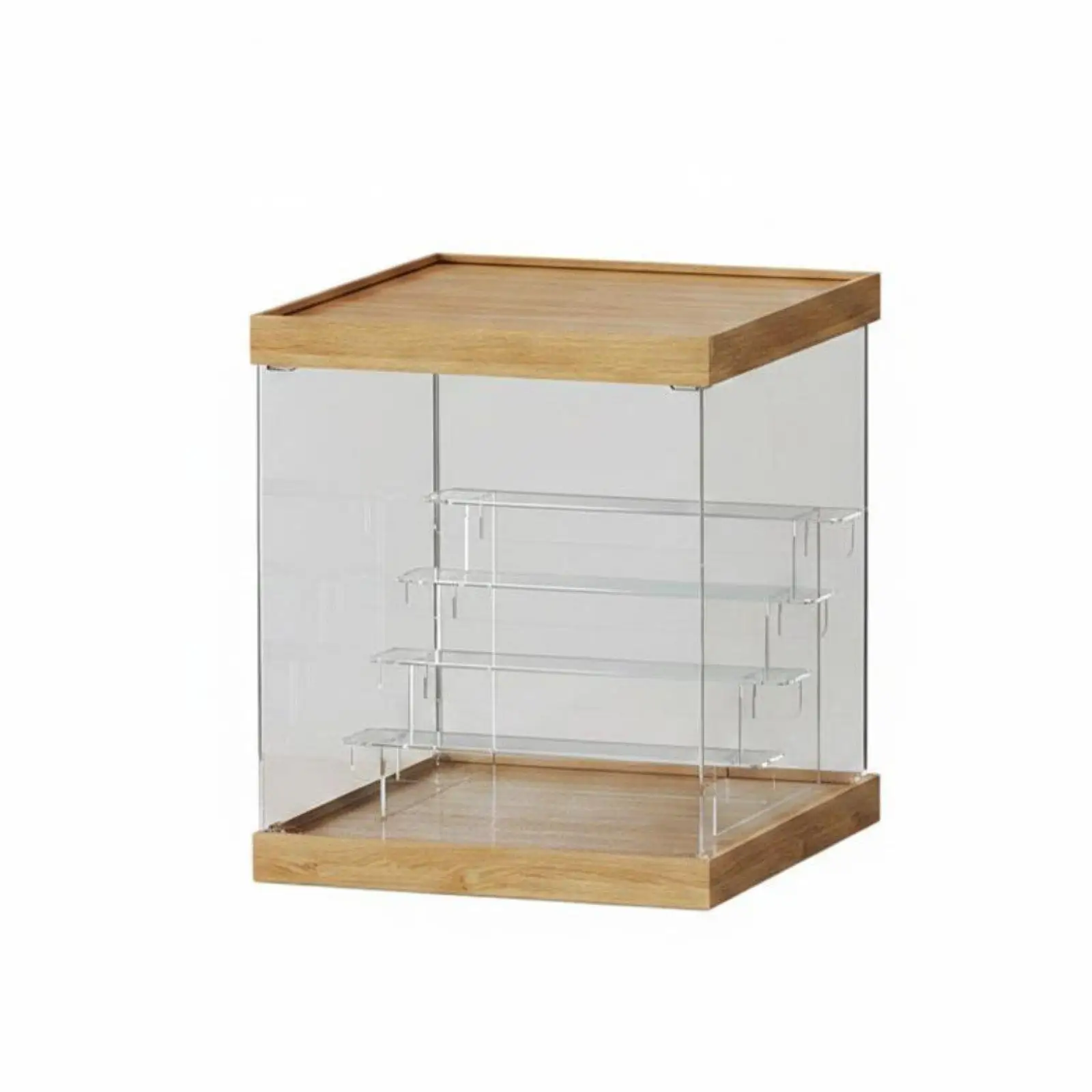 Display Stand Layered Design Wood Acrylic Shelf Space Saving for Collector Room
