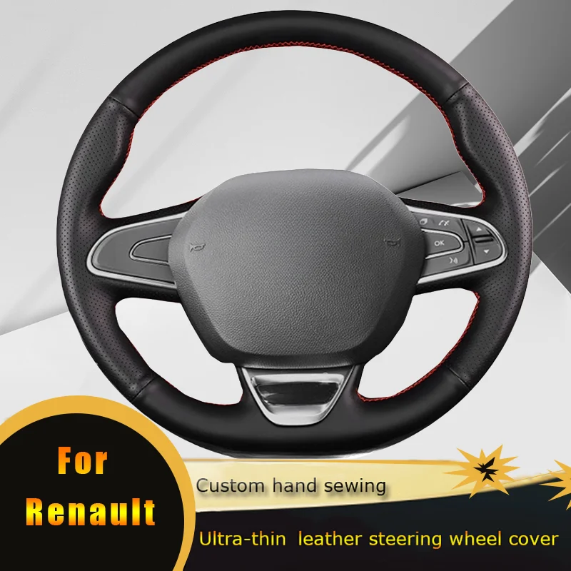 

DIY Car Steering Wheel Cover Non Slip Perforated Leather For Renault Megane 4 MK IV Kadjar Koleos Talisman Scenic 2016 2017