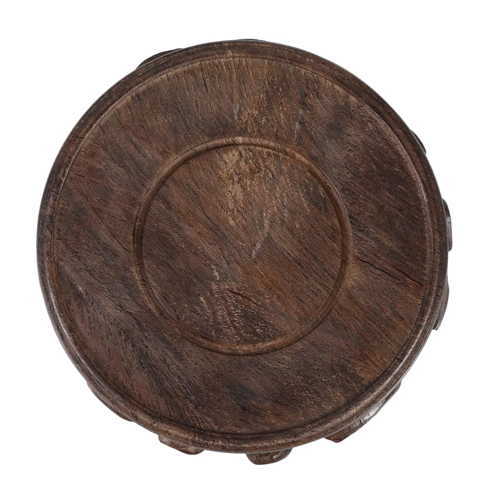 

Wooden Base Vase Small Planter Tray Round Wood Stand Display Base Flower Pot Holder Oriental Plant Aquarium Stand Tea Cup