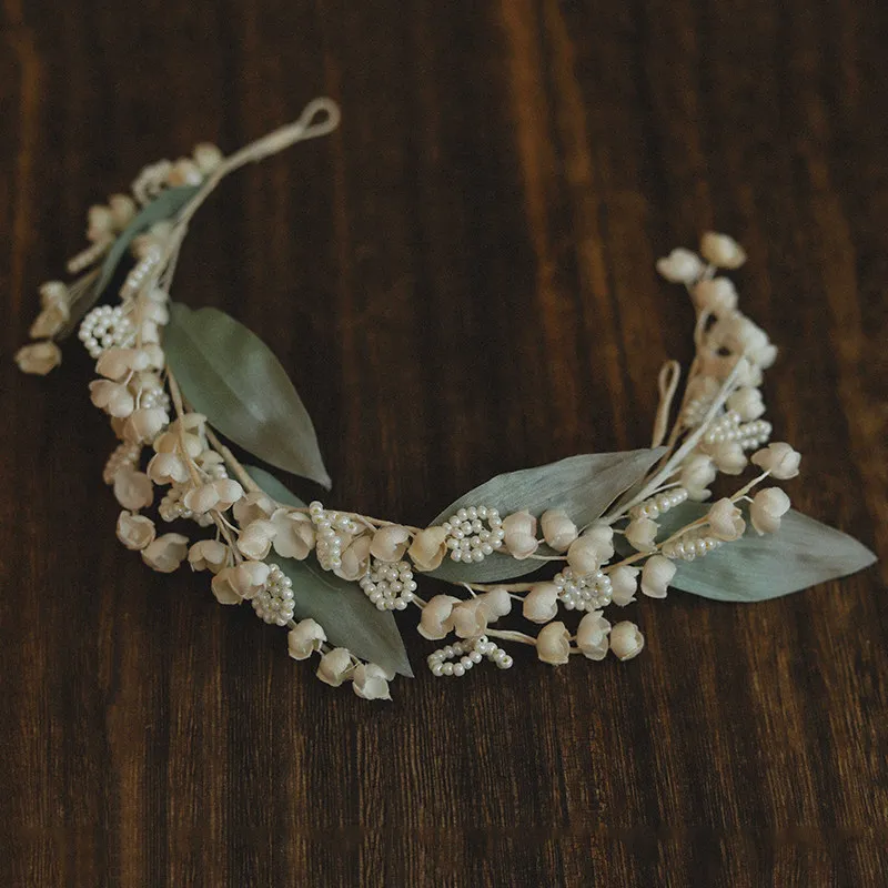 lily-of-the-valley-petal-hairband-vintage-french-bridal-wedding-dress-travel-photo-shoot-hair-styling-accessories