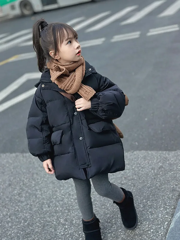 Winter Warm Girls Jacket Baby Princess Coat  Hooded Kids Jacket Windbreaker Children's Outerwear Clothing CH20