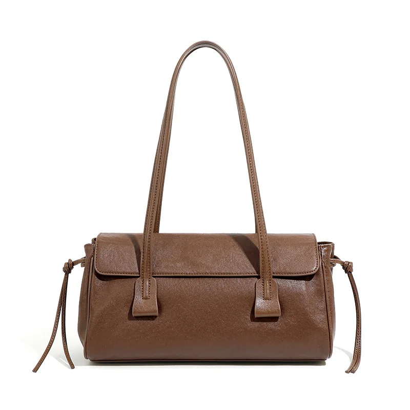 Women's Genuine Grade Leather Shoulder Bag Luxury Designer Brand Ladies Cowhide Underarm Bag for Woman Tote 2026 Fashion Handbag