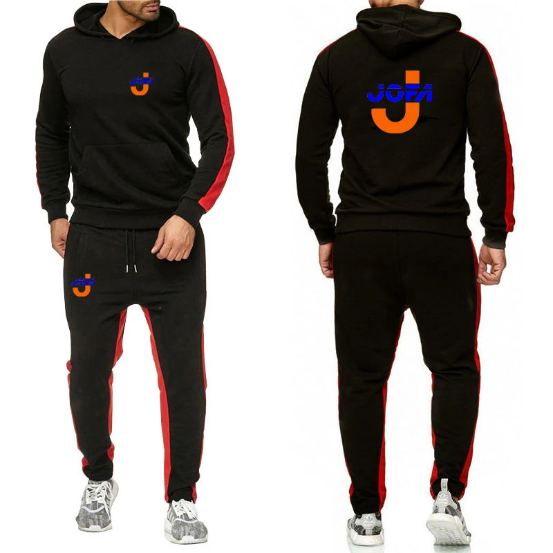 

2024 Spring Autumn Men's JOFA Hockeyer Logo Print Casual Cotton Pullover Hoodies+Popular Sweatpants Solid Color Comfortable Sets