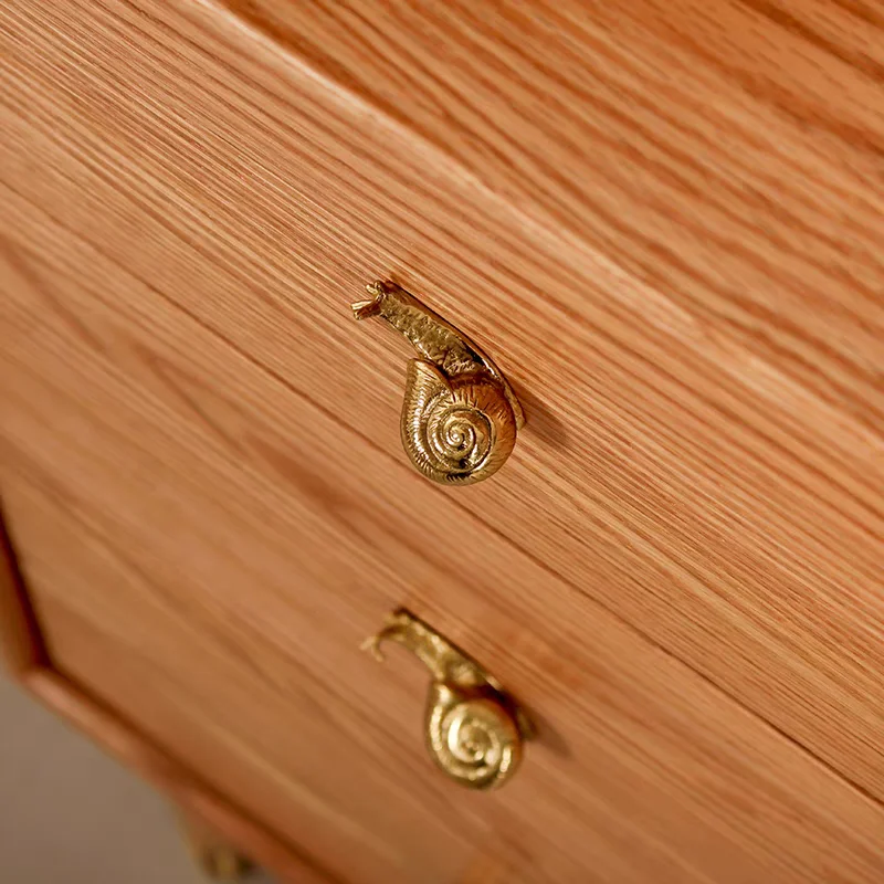 Solid Brass Gold Snail Design Cabinets Handles Creative Dresser Closet Knobs for Children's Room Decorative Wardrobe Pulls