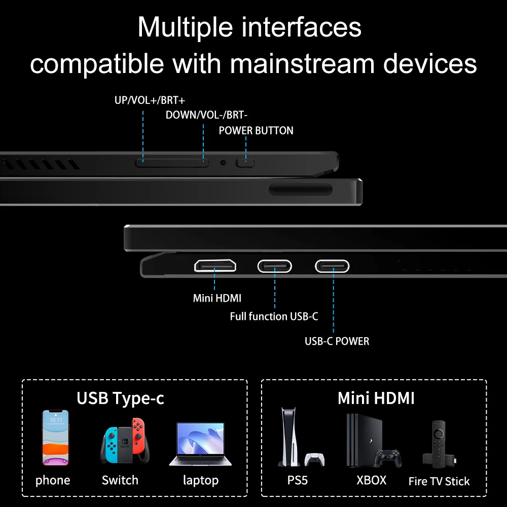 Monitor Portabel Layar Sentuh 16 inci FHD Baterai 13500mAh 350nits Dapat Disesuaikan Secara Bebas Perluasan Layar untuk Laptop PC macOS Ponsel Dengan Tas