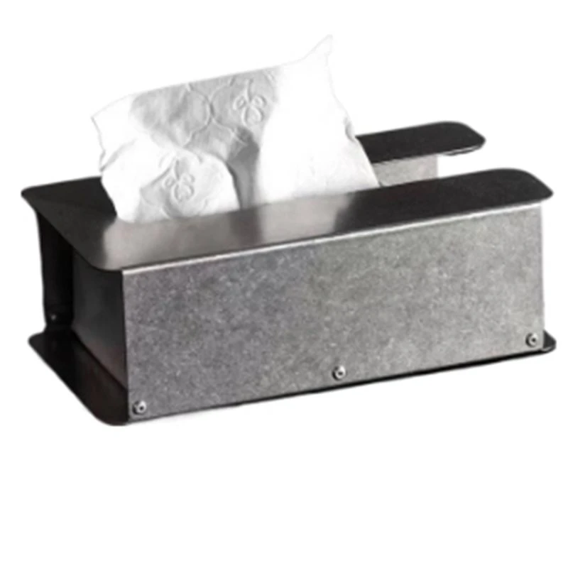 Lightweight Retro Creative Stainless Steel Tissue Box, Industrial Style Desktop Decoration, High-End Pull Tissue Holder