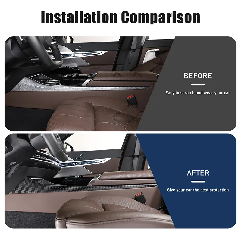 For BMW 7 Series G70 2023 Real carbon fiber Car central control tea cup holder side decorative strip Car interior accessories