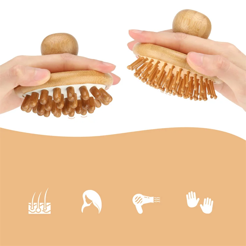 

Round Handle Shampoo Comb Nanshan Massage Brush Round Comb Teeth Scraping Scalp Meridian Comb Air Cushion Massage Comb