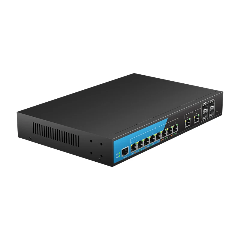 KeepLiNK 14-Port Multi-Gigabit Layer 3 Managed Switch with 8-PoE 2.5Gb Switch and 4-SFP+ 10Gb and 2-RJ45 Ethernet 10Gb Uplink