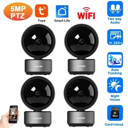 Smart Life-cámara IP WiFi de 5MP, vigilancia de seguridad para bebés, Monitor automático de seguimiento humano, Audio bidireccional, cámara de vídeo interior
