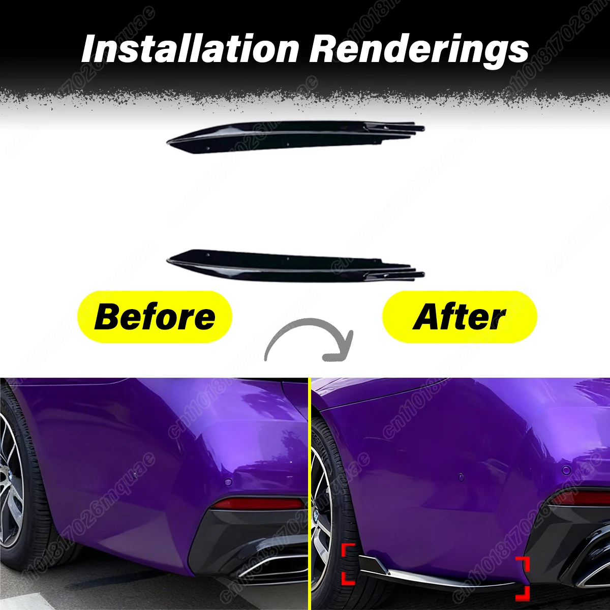 For BMW 5 Series G30 M Sport M-Tech 2017 2018 2019 2020 2021 2022 2023 2024 2025 Car Rear Bumper Side Wind Knife Decoration Kit