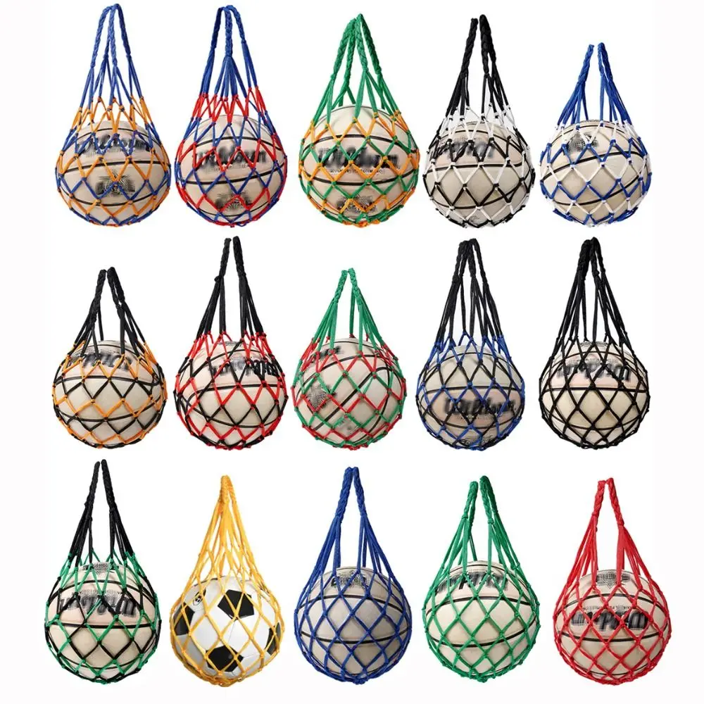 

Ball Carrying Nylon Nylon Net Bag Weaving Multiple Colors Basketball Carry Bag Ball Pocket Volleyball Ball