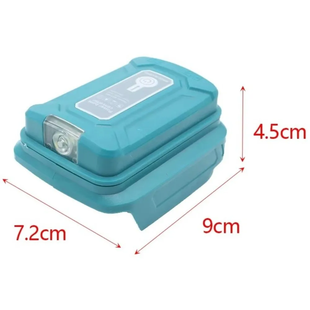 Dual USB Ports 5V 2A USB Battery Adapter for Makita 45lm LED Flashlight Plastic USB Power Source 14.4V-18V Compatibility