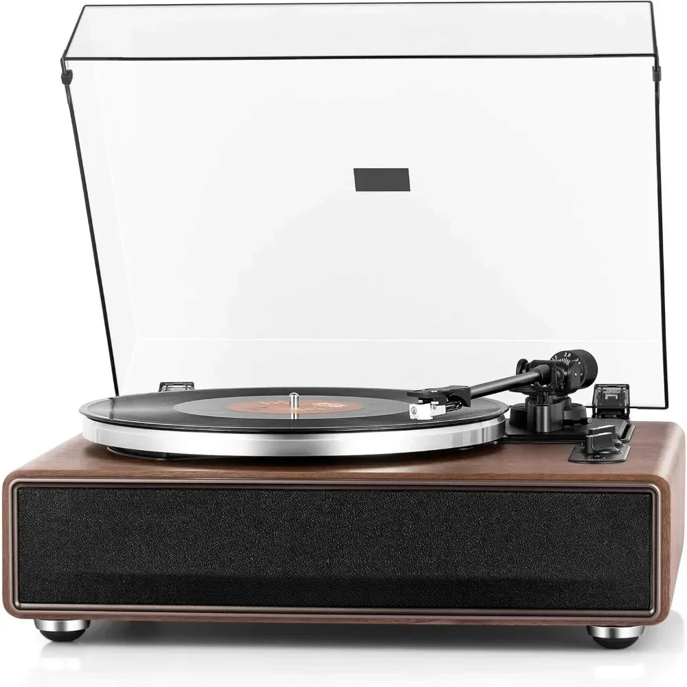 Bluetooth Playback and Aux-in Functionality, Auto Off.High Fidelity Belt Drive Turntable with Built-in Speakers