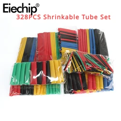 328 Stuks 2:1 Warmtekrimpbare Buis Diverse Kit Krimpkit Voor Kabels Krimpbuis Geïsoleerde Sleeving Tubing Elektrische Aansluiting