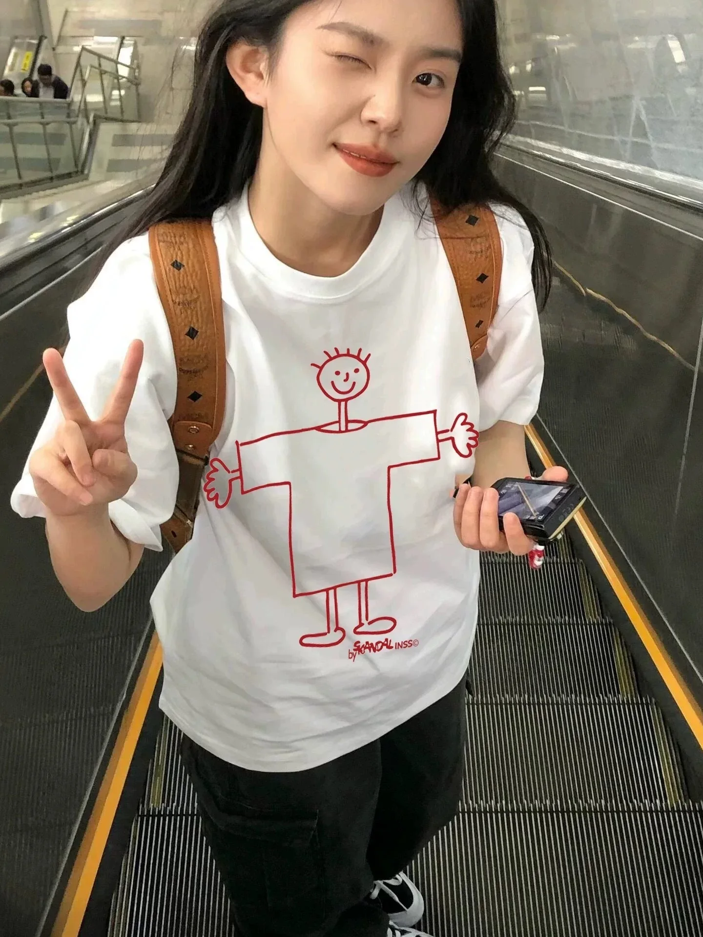 

Женская футболка Creative Fun Print White Pure Cotton ort Sve, летняя свободная дизайнерская футболка f Sve Top, модный корейский сле