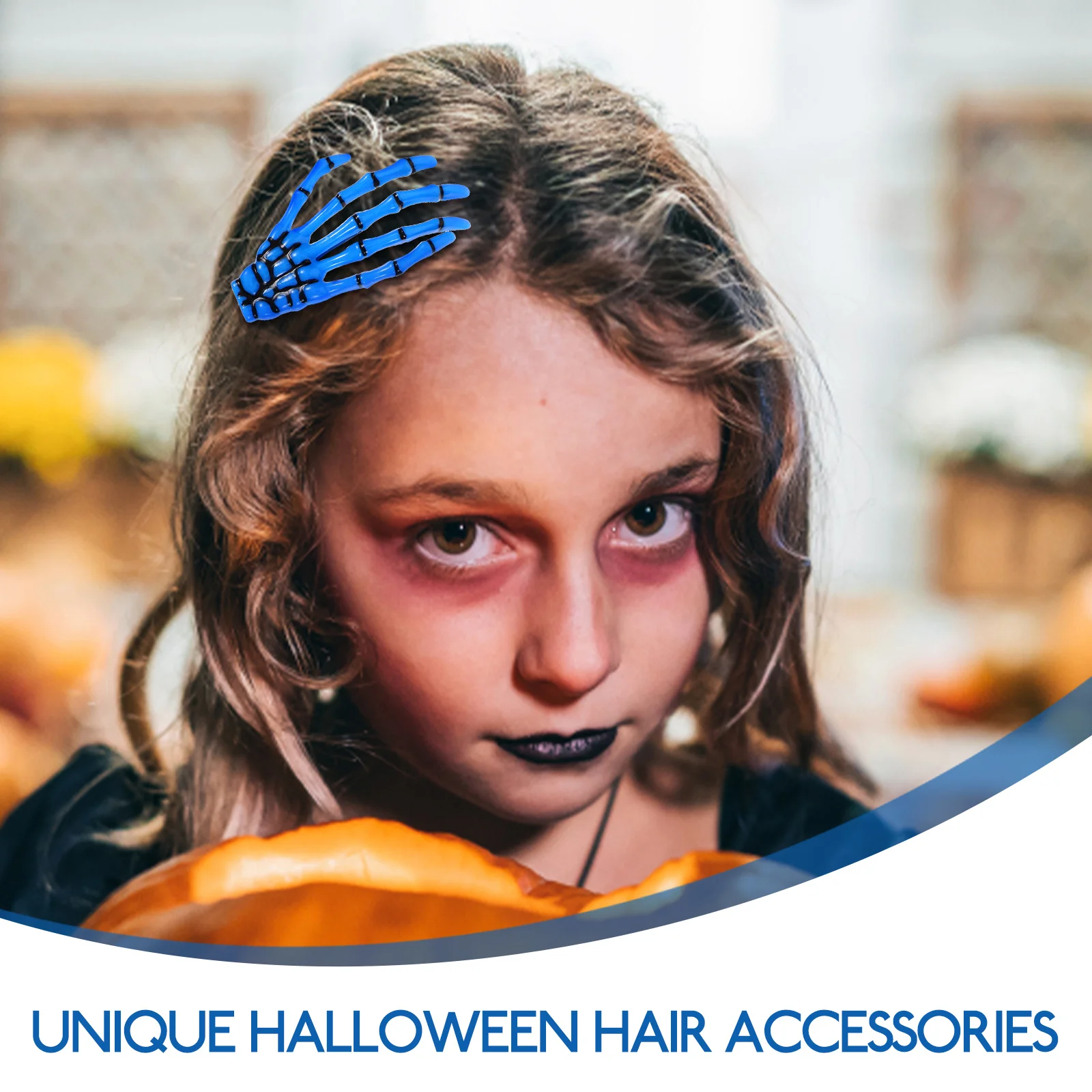 

3pcs Hand Hair Clips Alloy Claw Barrette Bone Pin Punk Halloween Party Accessories Women Girls Thick Hair Styling