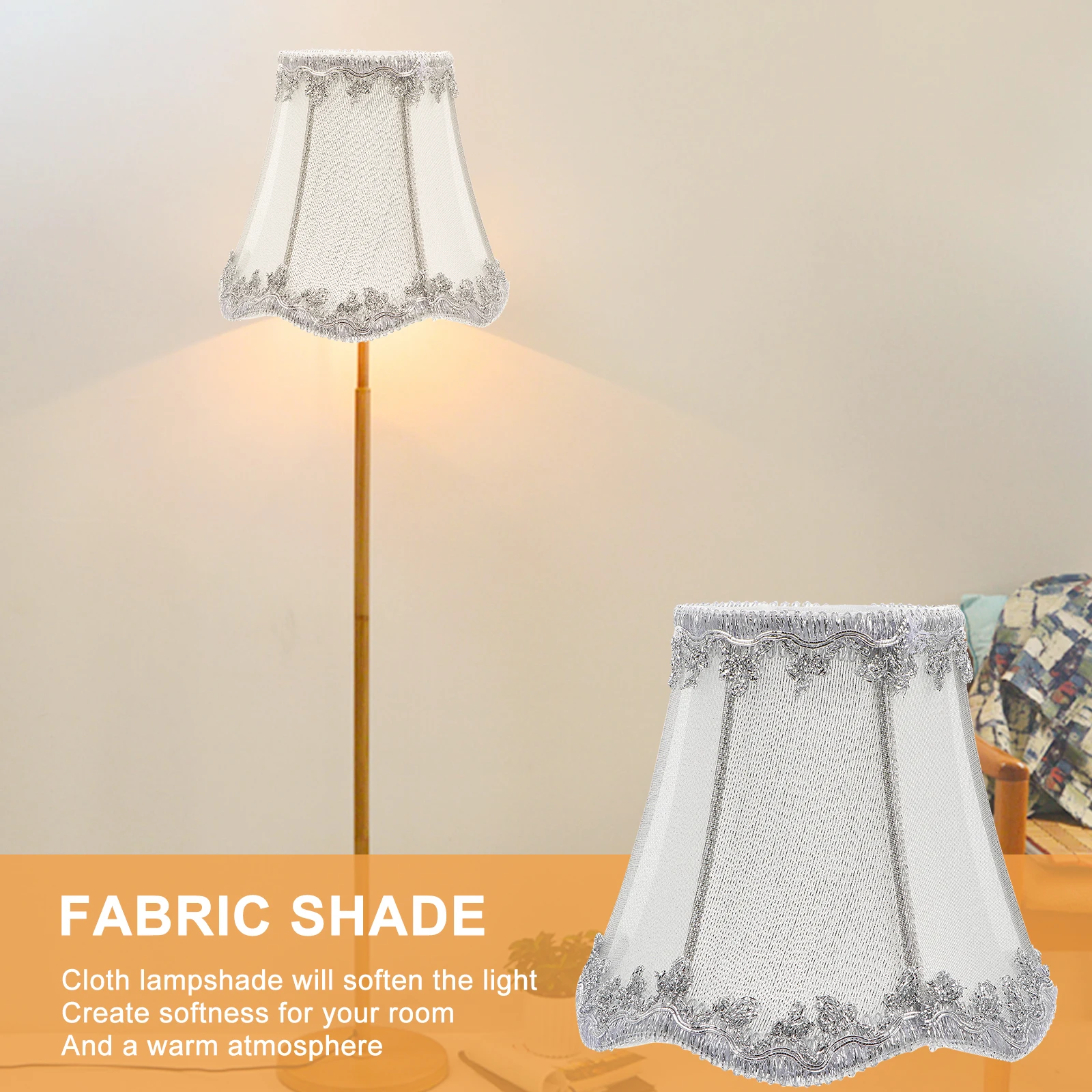 

1pc Cloth Lampshade For Tabletop Wall Floor Lamp Accessories Soft Light Shade Bedroom Living Room Warm Lighting Decor