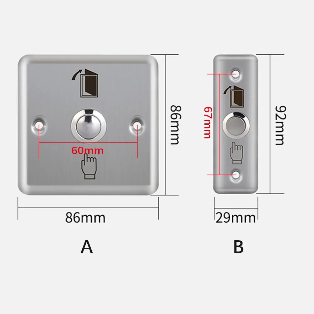 Automatic Reset Door Opener Push Button Door Exit Switch Electronic Door Lock Access Control Switch Release Switch