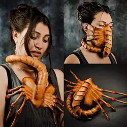 1Pc maschere da uomo Cosplay Halloween Scorpion Mask pelle Alien Face Hugger Horror Party Face Cover Fancy UK maschere di moda popolari