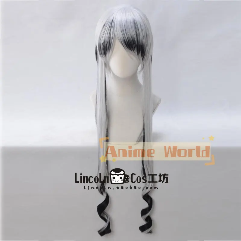 Anime Black Crystal Cosplay Wig Halloween Carnival Party Props Synthetic Hair Heat Resistant Fiber + Wig Cap