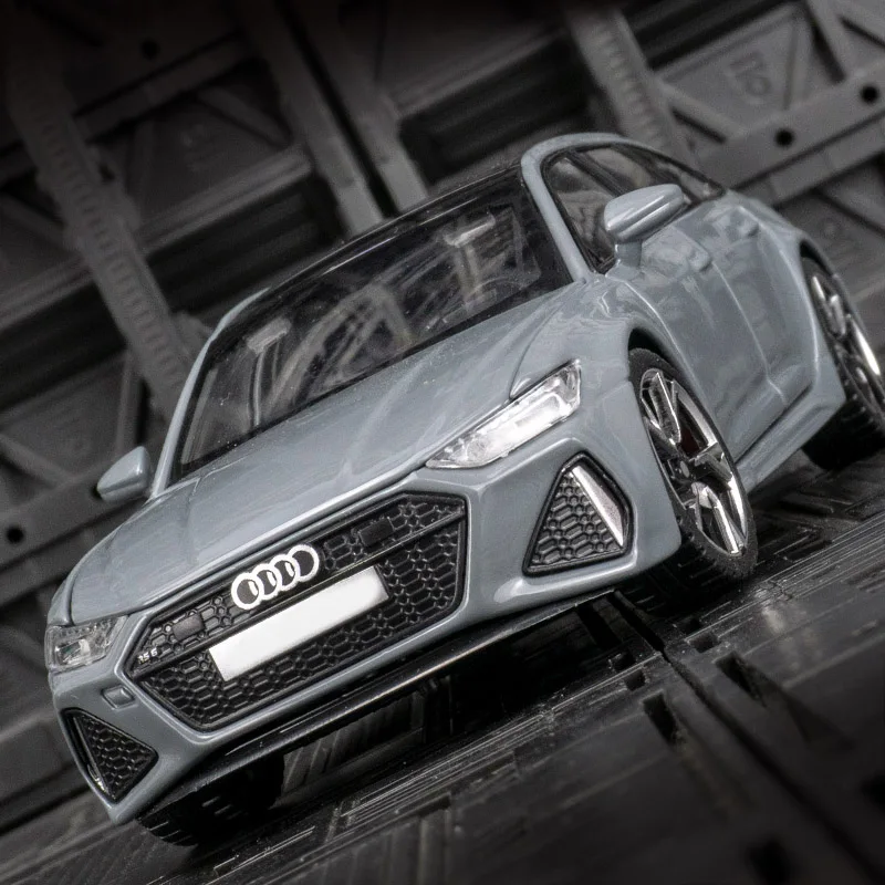 1:32 Audi RS6 model samochodu ze stopu, kolekcja ozdób, akustyczno-optyczny, z napędem pull-back, zabawki dla dzieci, otwierane drzwi, maska i bagażnik.