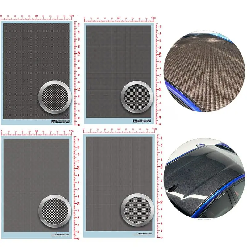 

Универсальные наклейки с рисунком под карбон (сетчатая форма) для моделей автомобилей масштаба 1/12 и 1/24, водные наклейки для моделирования.