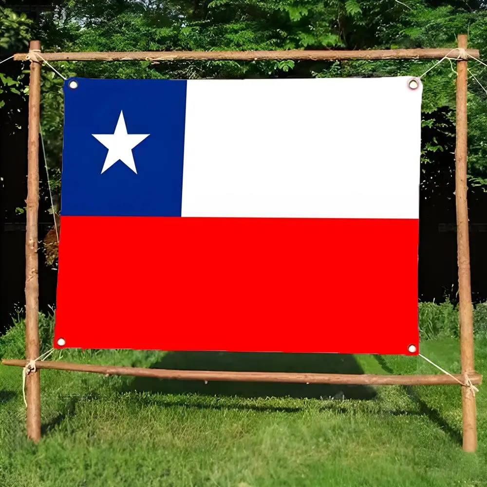 Chile Flags Borderless four-ring ornament indoor outdoor decoration effortless to hang