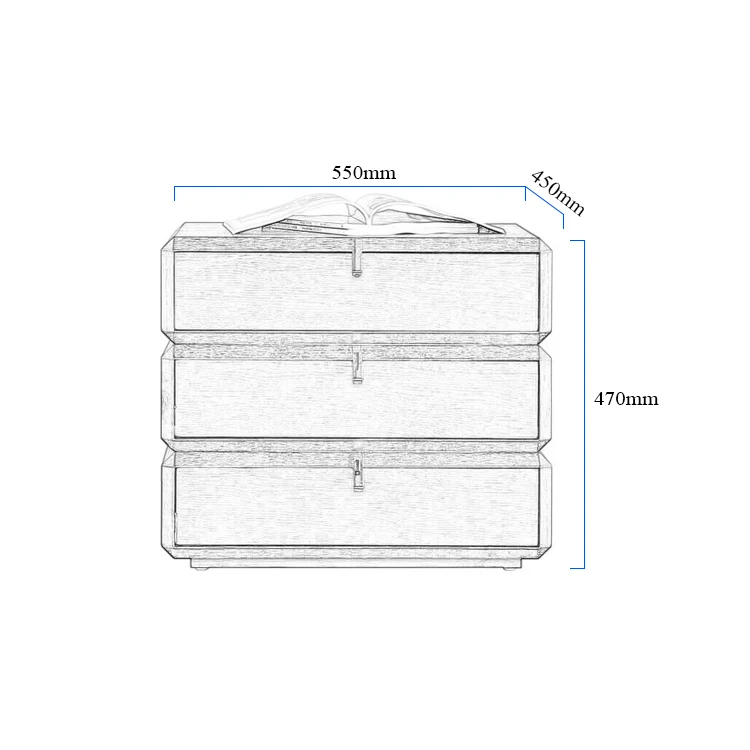 حامل ليلي دوار بجانب السرير 3 أدراج خشب الجوز البني حامل ليلي مع أدراج