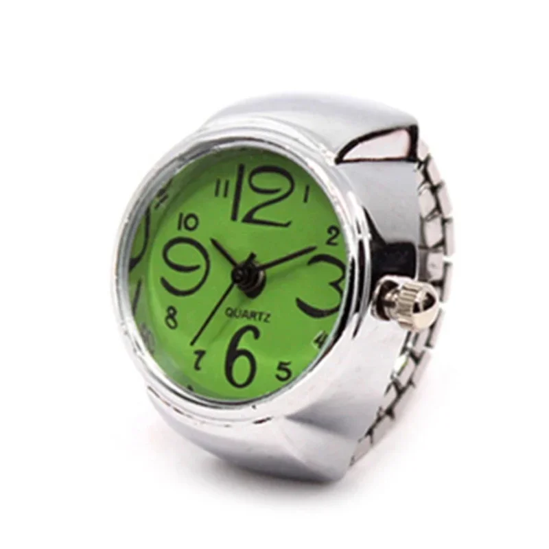 Anillo de reloj de dedo de cuarzo para hombre y mujer, anillos digitales, banda elástica para el dedo, anillos Punk, joyería, reloj para adolescentes