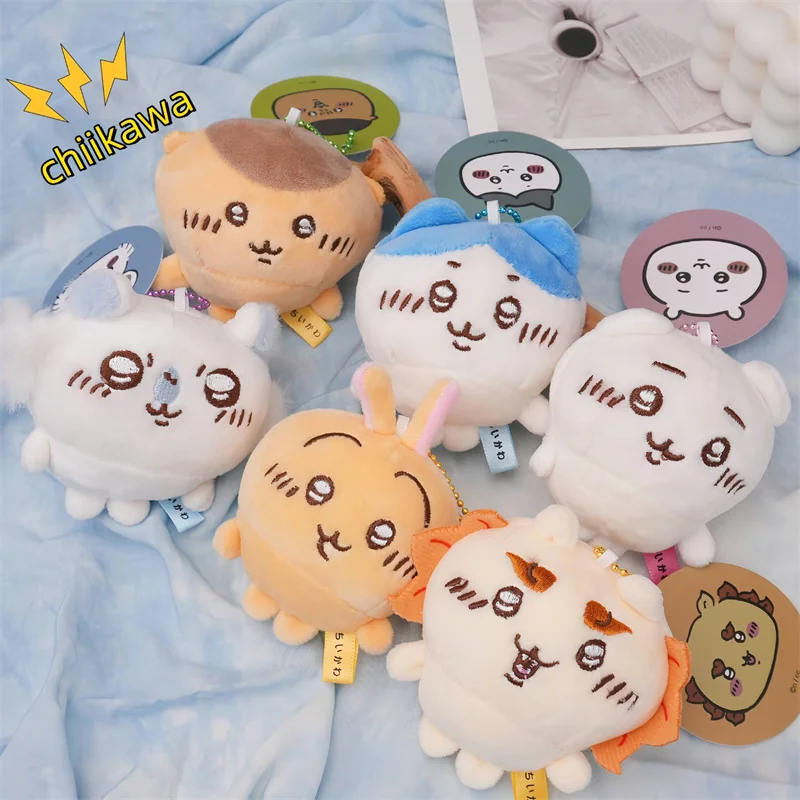 

MINISO Kawaii Cartoon Anime Plush Pendant Cute Furry Chikawas Hachiware Usagi Plush Doll Pendant Keychain Toy Girl Heart Gift