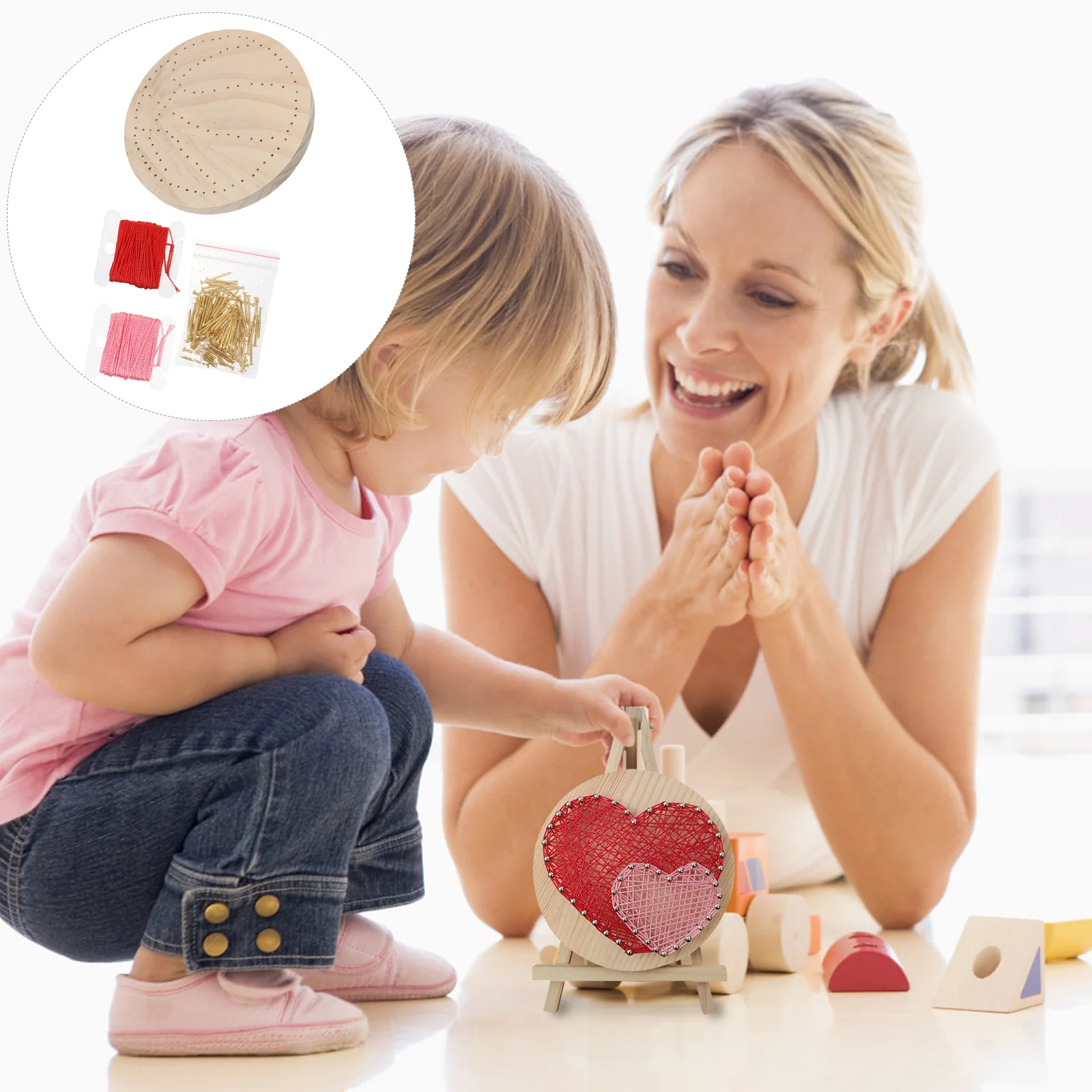 Valentinstag Wicklung Malerei Kinder Nagel Kit für Handwerk Geschenk Handwerk Material Rahmen Set Student