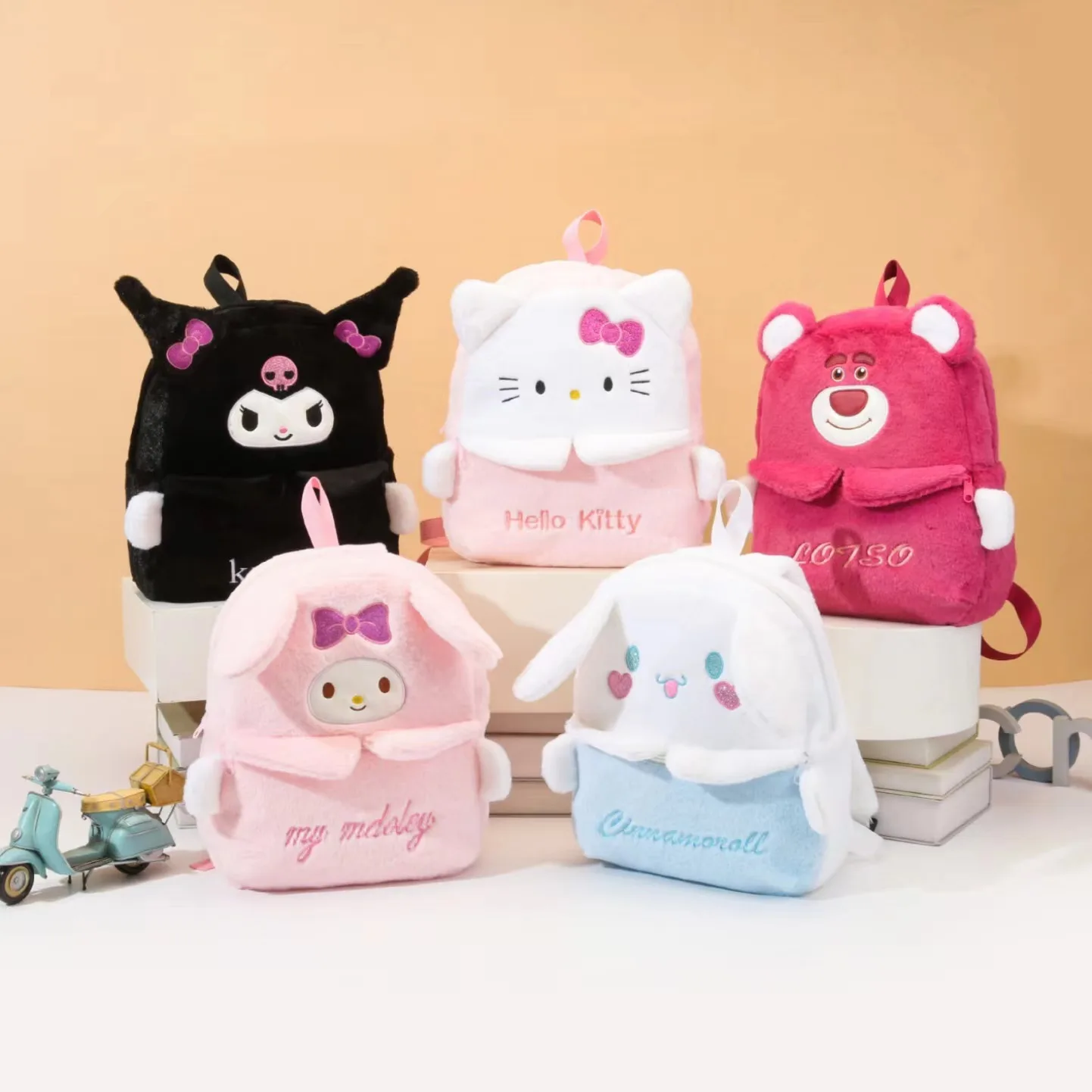 

Sanrio Kawali Kuromi Hello Kitty My Melody Cinnamoroll Backpack Pillow Plush Toys Plushie Keychain Stuffed Doll for Kids gift