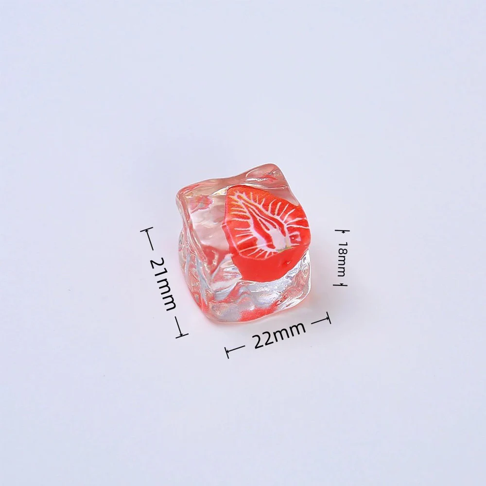 5PCS Fruit Ice Cubes Series Miniature Flat Back Resin Cabochons For Hairpin Scrapbooking DIY Home Decor Craft Accessories