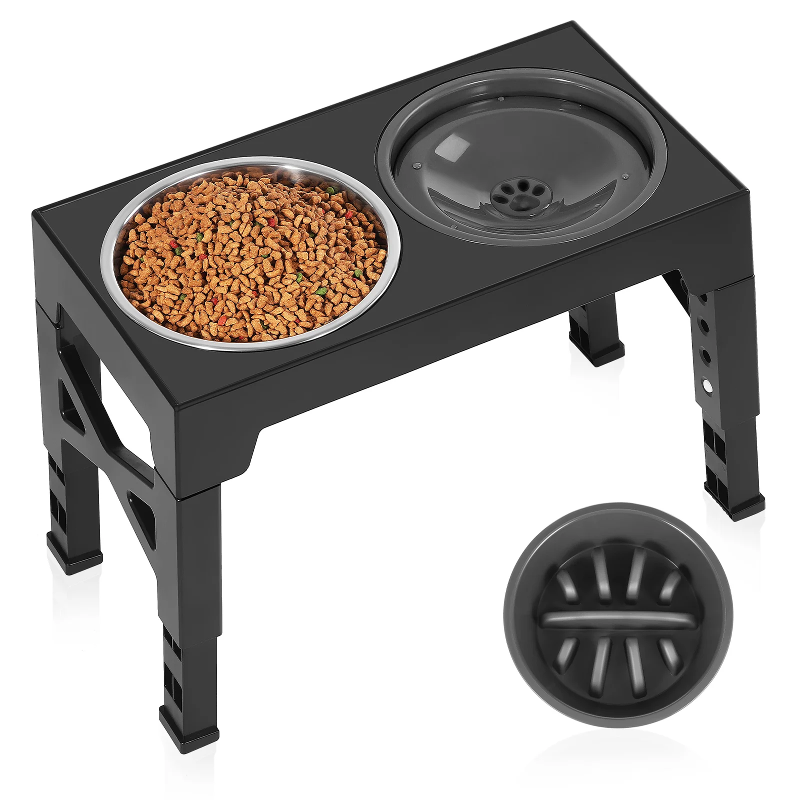 

Dog Feeding Station Elevated Pet Bowl Overhead Double Adjustable Feeder Food Cat Bowls Water Dispenser