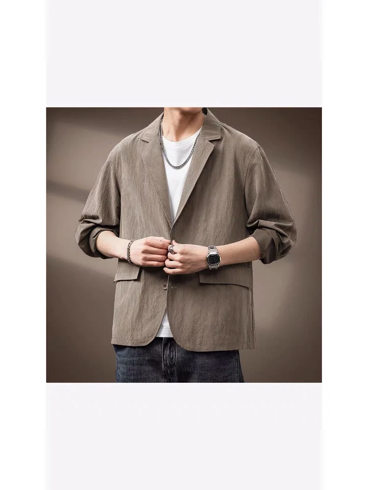 

New 2025 Men's Casual Lenzing Jaet Easy Care Loose Fit Vintage Commute Trending Breathable Long Sve Single Button Closure