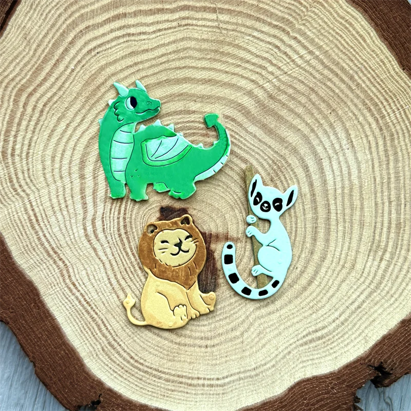 Dinosaur Lion Koala etal Cutting Dies DIY Scrapbook Embossed Make Paper Card Album Craft Template Supplies Decoration Die 2025