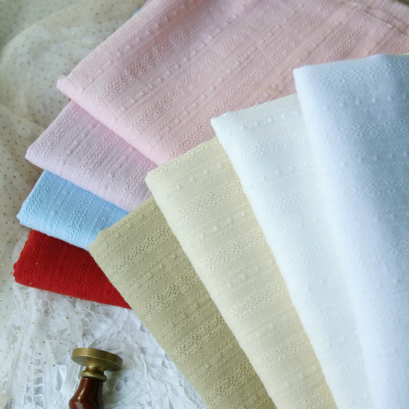 140x50cm Lace Flower Wall Pure Color Jacquard Cotton Sewing Fabric, Making Children's Clothing Doll Clothes Sewing Cloth
