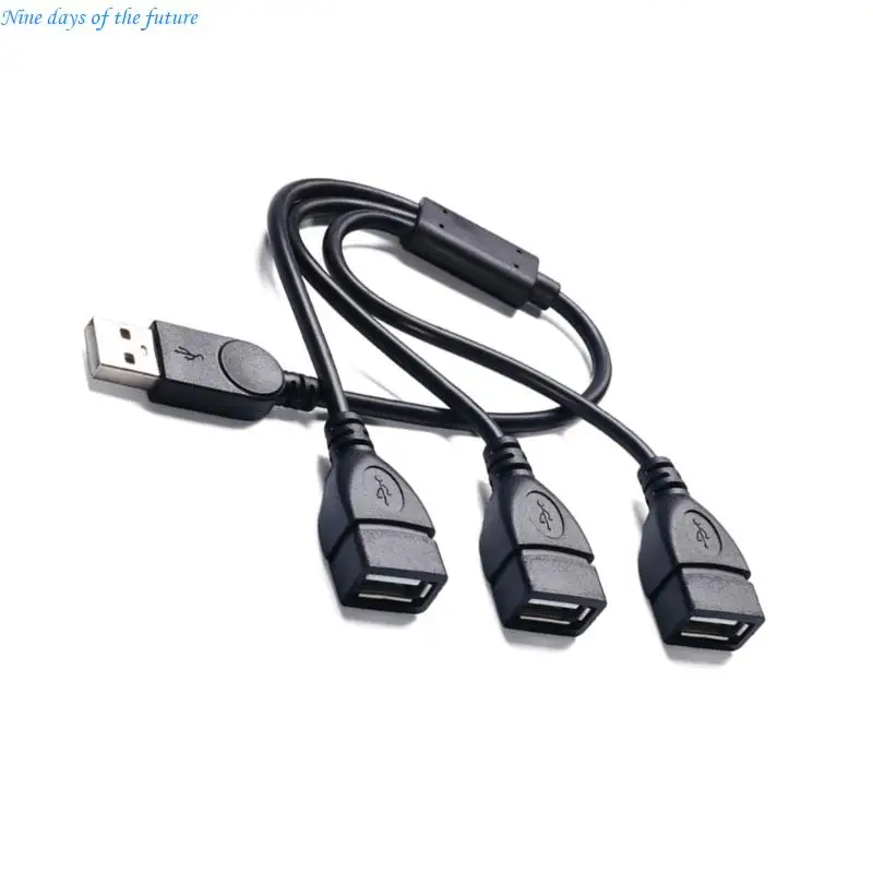 USB Splitter Cable,USB Male to 3 USB 2.0 Female Extension Cord,USB Port Hubs Data&Charging Power Split Adapter E65A